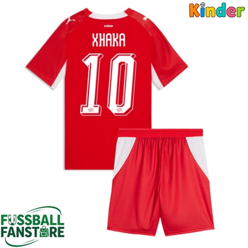 Schweiz Granit Xhaka #10 Replik Heimtrikot Kinder WM 2026 Kurzarm (+ Kurze Hosen)